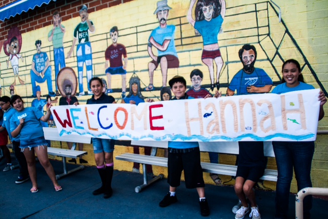 Hannah was so touched by the sign the kids made for her. 