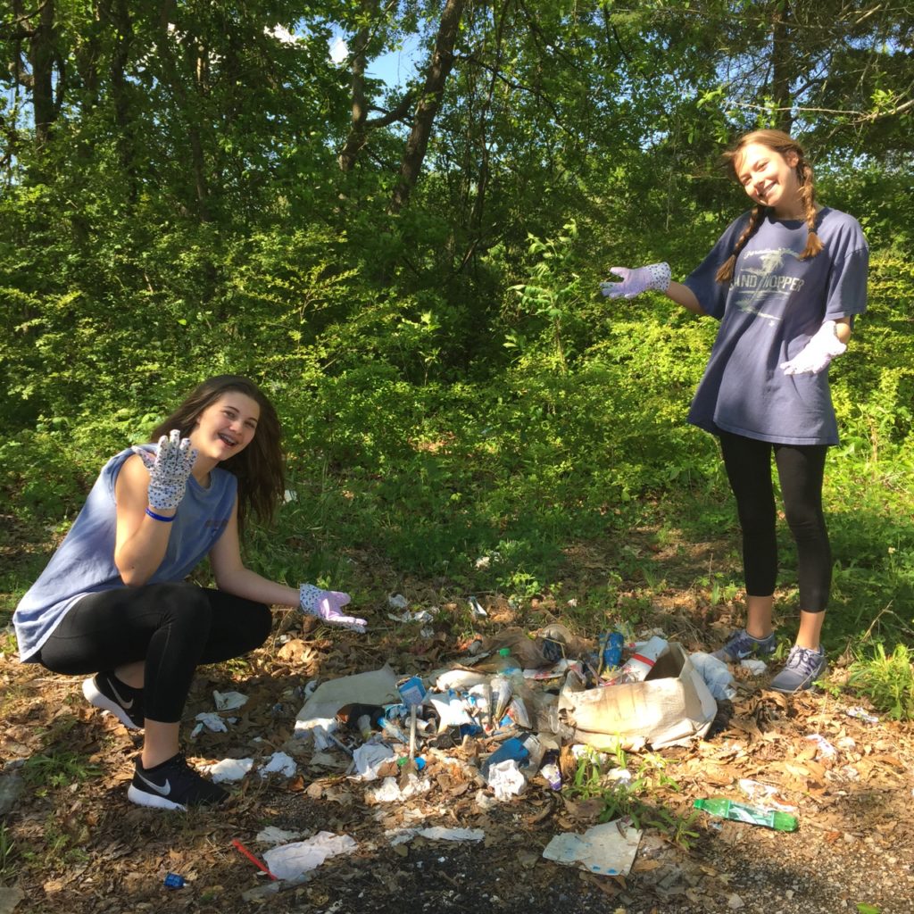 A pile of garbage dumped near the Tennessee River. 